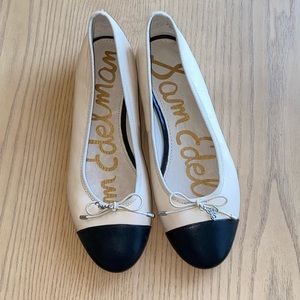 Sam Edelman Sara Cap-Toe Ballerina Flats Nude/Black Size 5.5 EUC